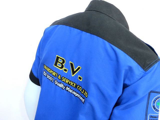 แบบชุดพนักงานบริษัท B.V. Transport / นลินสิริ ศรีราชา รับเสื้อพนักงาน รับตัดชุดพนักงาน ราคากันเองรูปที่ 